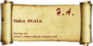Haba Atala névjegykártya